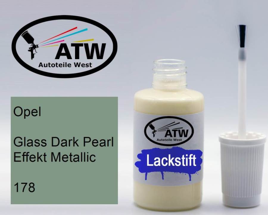 Opel, Glass Dark Pearl Effekt Metallic, 178: 20ml Lackstift, von ATW Autoteile West.